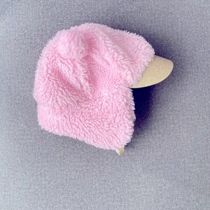 Toddler Pink And Gold Bear Winter Hat